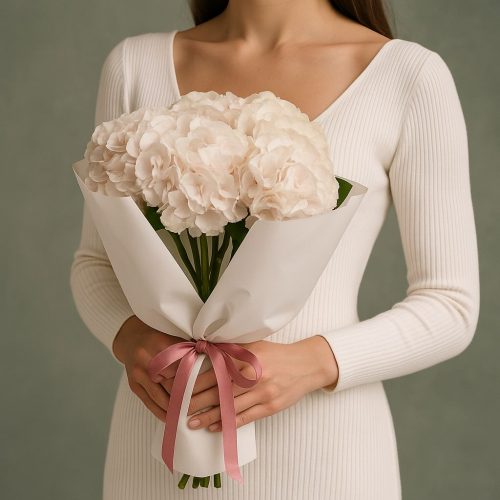 Букет Гортензий «Нежная вуаль»